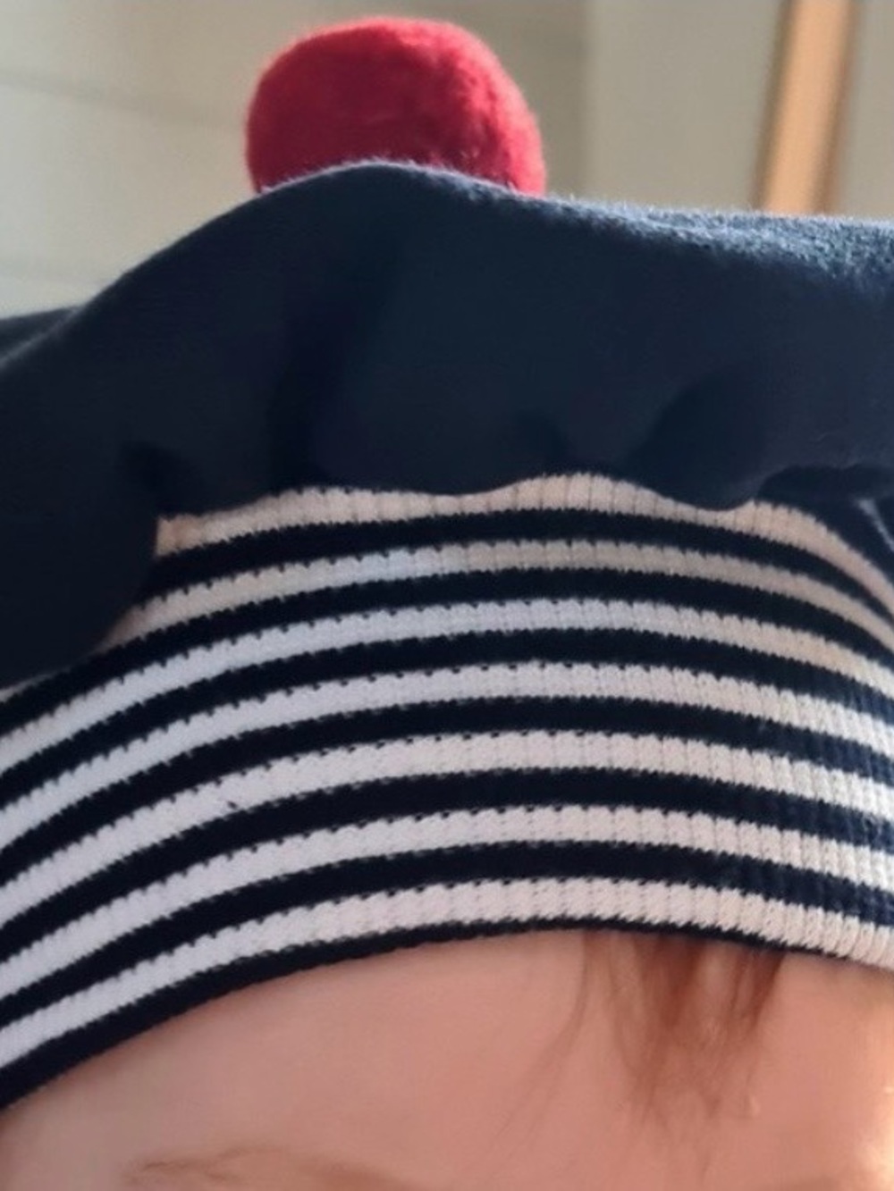 Sailor beret with red Pom-pom - for young one